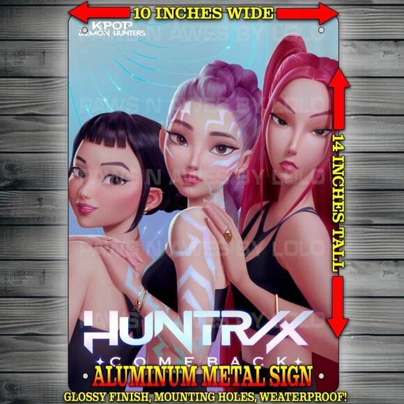 KPOP Demon Hunters Anime Glossy Wall Art Metal Sign 10x14" - Picture 1 of 1